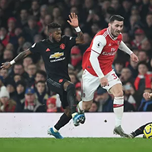 Arsenal vs Manchester United: Kolasinac Clashes with Fred and James in Intense Premier League Showdown (2019-20)