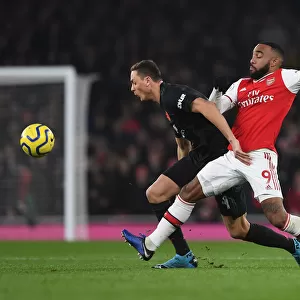 Arsenal vs Manchester United: Lacazette Tackles Matic in Intense Premier League Clash (2019-20)
