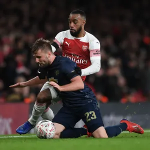 Arsenal vs Manchester United: Lacazette vs Shaw in FA Cup Clash at Emirates Stadium Arsenal vs Manchester United: Lacazette vs Shaw in FA Cup Clash at Emirates Stadium