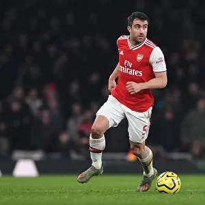 Arsenal vs Manchester United: Sokratis in Action at the Emirates Stadium (Premier League 2019-20)