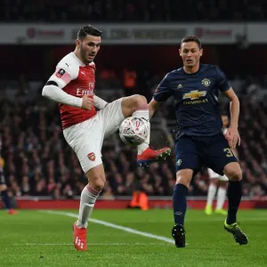Arsenal vs Manchester United: Tense Clash in FA Cup Fourth Round - Sead Kolasinac vs Nemanja Matic Arsenal vs Manchester United: Tense Clash in FA Cup Fourth Round - Sead Kolasinac vs Nemanja Matic