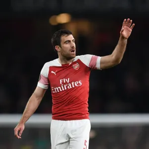 Arsenal vs. Napoli: Europa League Quarterfinal Showdown - Sokratis in Action Arsenal vs. Napoli: Europa League Quarterfinal Showdown - Sokratis in Action