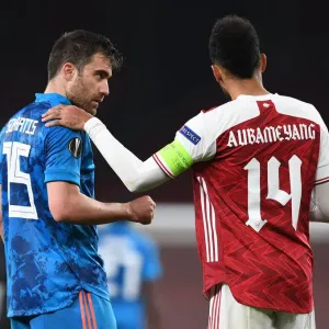 Arsenal vs Olympiacos: Aubameyang and Sokratis Face Off in Empty Emirates Stadium - UEFA Europa League 2020-21 Arsenal vs Olympiacos: Aubameyang and Sokratis Face Off in Empty Emirates Stadium - UEFA Europa League 2020-21