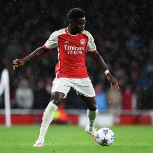 Arsenal vs PSV Eindhoven: Bukayo Saka in Action - UEFA Champions League 2023/24