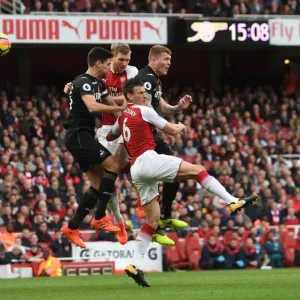 Arsenal vs Swansea: Koscielny and Mertesacker Clash with Fernandez and Mawson Arsenal vs Swansea: Koscielny and Mertesacker Clash with Fernandez and Mawson