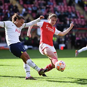 Arsenal vs. Tottenham Women's Super League Clash: Lotte Wubben-Moy Tackles Drew Spence