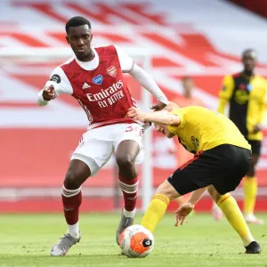 Arsenal vs. Watford: Eddie Nketiah Clashes with Will Hughes in Premier League Showdown