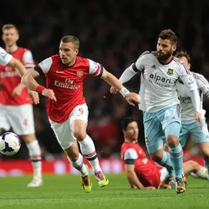 Arsenal vs. West Ham: Podolski Clashes with Nocerino and Carroll Arsenal vs. West Ham: Podolski Clashes with Nocerino and Carroll