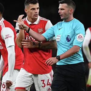 Arsenal vs. West Ham: Xhaka's Controversial Confrontation with Referee Oliver (2022-23)