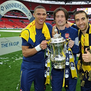 Arsenal Wins FA Cup: Arsenal Players Celebrate Victory over Aston Villa (2015)