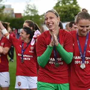 Arsenal Women Celebrate Championship Win with Fans: Van Veenendaal and Miedema's Triumphant Moment
