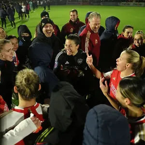 Arsenal Women Celebrate Conti Cup Victory Over Tottenham Hotspur