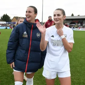 Arsenal Women Celebrate FA Cup Victory: Lotte Wubben-Moy and Emily Fox Rejoice after Beating Watford Women Arsenal Women Celebrate FA Cup Victory: Lotte Wubben-Moy and Emily Fox Rejoice after Beating Watford Women