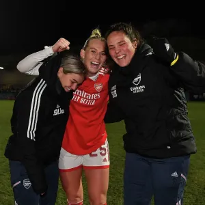 Arsenal Women Celebrate FA WSL Cup Semi-Final Victory over Manchester City Arsenal Women Celebrate FA WSL Cup Semi-Final Victory over Manchester City