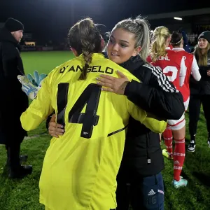 Arsenal Women Celebrate FA WSL Cup Victory over Aston Villa