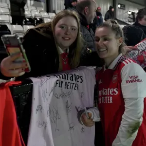 Arsenal Women Celebrate FA WSL Cup Victory Over Aston Villa
