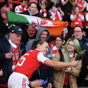 Arsenal Women Celebrate FA WSL Title: Katie McCabe Amidst Jubilant Fans