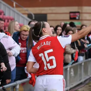 Arsenal Women Celebrate FA WSL Victory: Katie McCabe Amidst Jubilant Fans