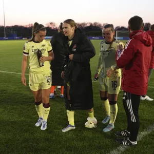 Arsenal Women Celebrate FA WSL Victory: McCabe, Miedema, and Maritz Rejoice