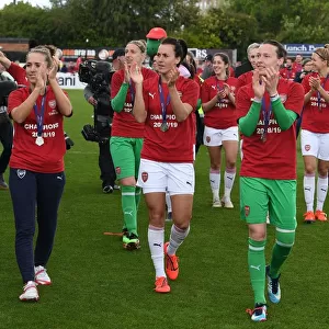 Arsenal Women Celebrate with Fans after Securing Victory over Manchester City Women
