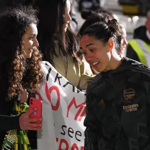Arsenal Women Celebrate with Fans After Securing Victory Over Leicester City in FA WSL Arsenal Women Celebrate with Fans After Securing Victory Over Leicester City in FA WSL