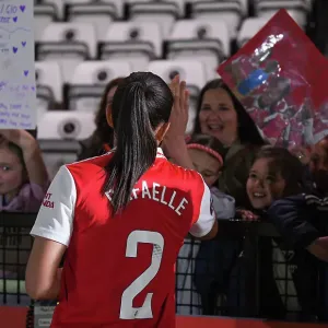 Arsenal Women Celebrate with Fans After Victory Over Leicester City in FA WSL Arsenal Women Celebrate with Fans After Victory Over Leicester City in FA WSL