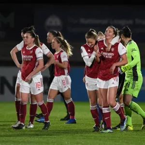 Arsenal Women Celebrate Historic Victory Over Manchester United in Empty Meadow Park Arsenal Women Celebrate Historic Victory Over Manchester United in Empty Meadow Park