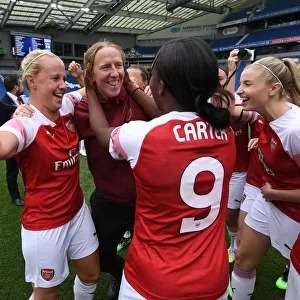 Arsenal Women Celebrate League Victory: Beth Mead, Danielle Carter, Leah Williamson