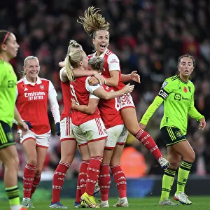Arsenal Women Celebrate Second Goal vs. Manchester United in FA Women's Super League (2022-23)