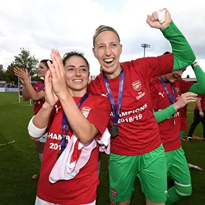 Arsenal Women Celebrate Victory: Van de Donk and Van Veenendaal Rejoice After Beating Manchester City