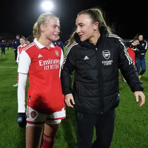 Arsenal Women Celebrate Victory Over Aston Villa in Conti Cup Match