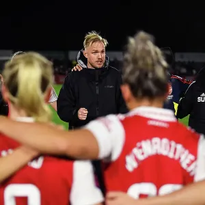 Arsenal Women Celebrate Victory Over West Ham United in Barclays WSL