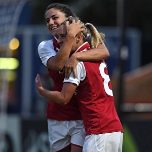 Arsenal Women: Jordan Nobbs and Danielle van de Donk Celebrate Goal Against Everton Ladies (Pre-Season Friendly 2017-18)