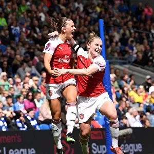 Arsenal Women: McCabe and Little Celebrate Goal Against Brighton & Hove Albion