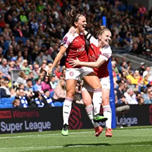 Arsenal Women: McCabe and Little Celebrate Goal Against Brighton & Hove Albion