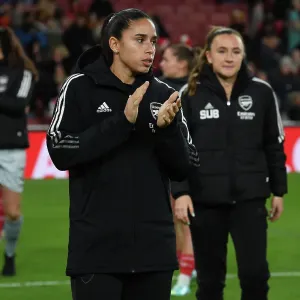 Arsenal Women Triumph Over Manchester United: Rafaelle Celebrates with Fans