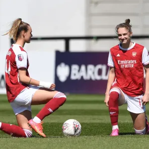 Arsenal Women vs. Brighton & Hove Albion: Taking a Knee in Empty Meadow Park - FA WSL Match Arsenal Women vs. Brighton & Hove Albion: Taking a Knee in Empty Meadow Park - FA WSL Match