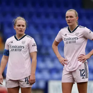 Arsenal Women vs. Liverpool Women: FA Womens Super League - Kim Little and Frida Maanum in Action