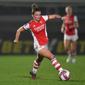 Arsenal Women vs Reading Women: Laura Wienroither in Action during the 2021-22 Barclays FA Womens Super League Match