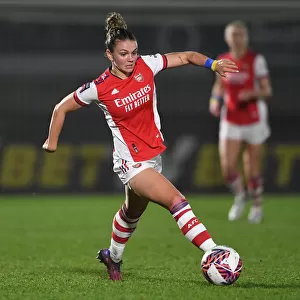 Arsenal Women vs Reading Women: Laura Wienroither in Action during the 2021-22 Barclays FA Womens Super League Match