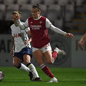 Arsenal Women vs. Tottenham Hotspur Women: FA Womens Continental League Cup Match in Empty Meadow Park