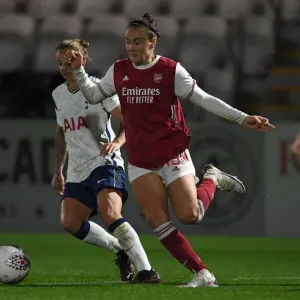 Arsenal Women vs. Tottenham Hotspur Women: FA Womens Continental League Cup Match in Empty Meadow Park