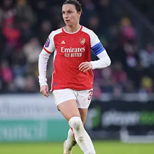 Arsenal Women vs. West Ham United: Lotte Wubben-Moy in Action - Barclays WSL Clash at Meadow Park (2023-24)