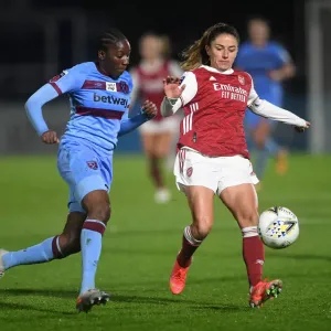 Arsenal Women vs. West Ham United Women: FA WSL Rivalry in Empty Meadow Park Amidst the Pandemic (April 2021) Arsenal Women vs. West Ham United Women: FA WSL Rivalry in Empty Meadow Park Amidst the Pandemic (April 2021)