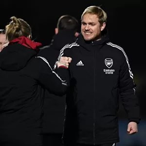 Arsenal Women's Boss Jonas Eidevall Reacts After FA WSL Match Against Brighton Hove Albion