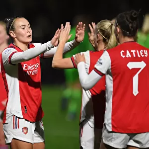 Arsenal Women's Champions League: Euphoric Goal Celebration between Caitlin Foord and Beth Mead