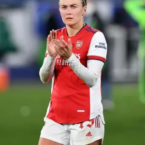 Arsenal Women's Champions League Victory: Caitlin Foord Celebrates with Adoring Fans