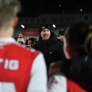 Arsenal Women's Coach Jonas Eidevall Delivers Team Talk After FA WSL Cup Semi-Final vs Manchester City Arsenal Women's Coach Jonas Eidevall Delivers Team Talk After FA WSL Cup Semi-Final vs Manchester City