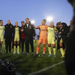 Arsenal Women's Coach Jonas Eidevall Gives Instructions After Everton Match