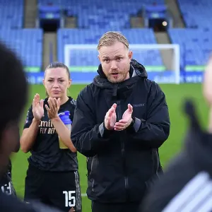 Arsenal Women's Coach Jonas Eidevall at Leicester City Match, Barclays FA WSL 2022-23